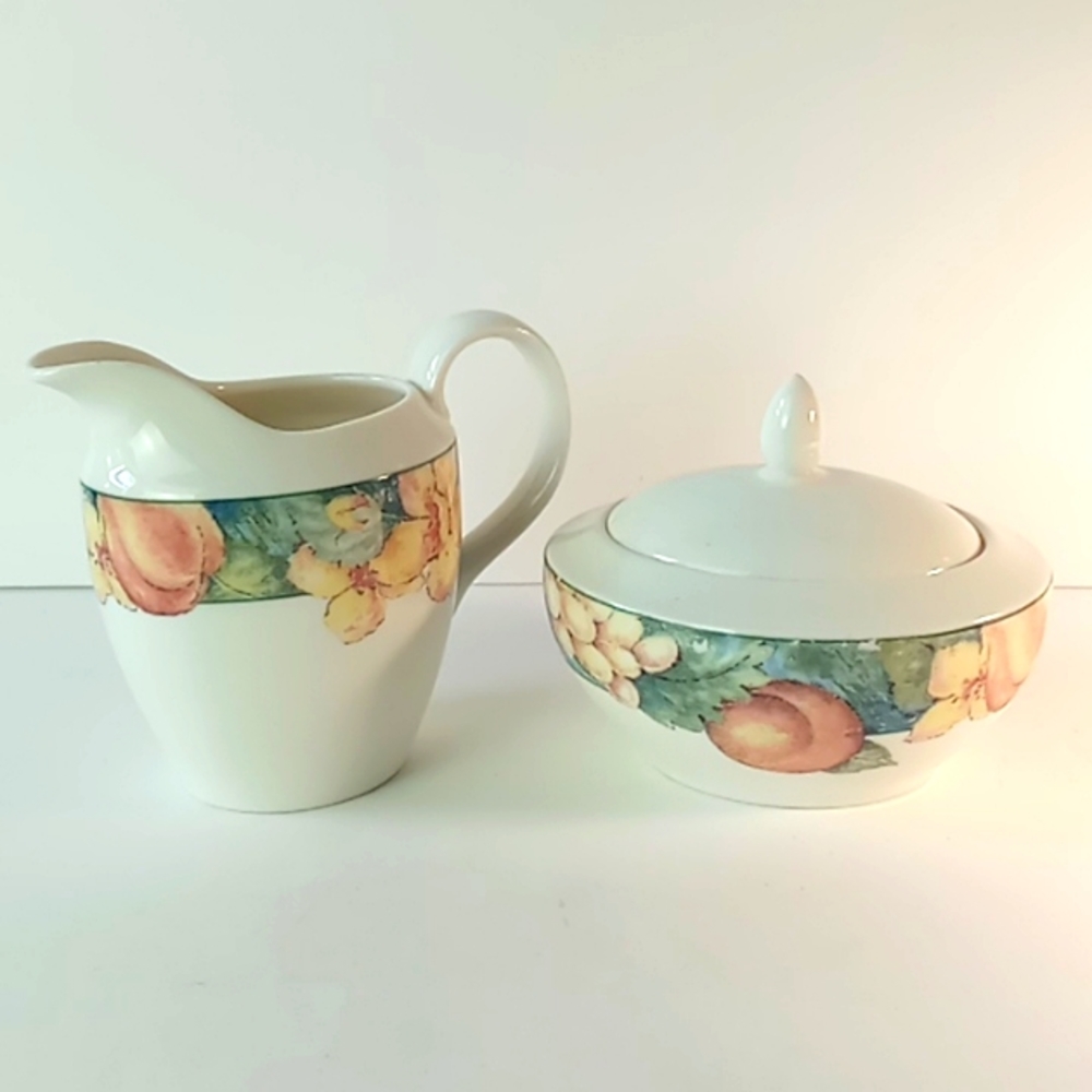 Vintage Fine China Cream and Sugar Set